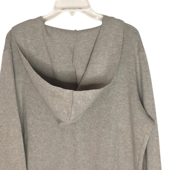 Denim & Co Hooded Cardigan Womens 1X Gray Long Button Front Sweater Pockets - Picture 11 of 16